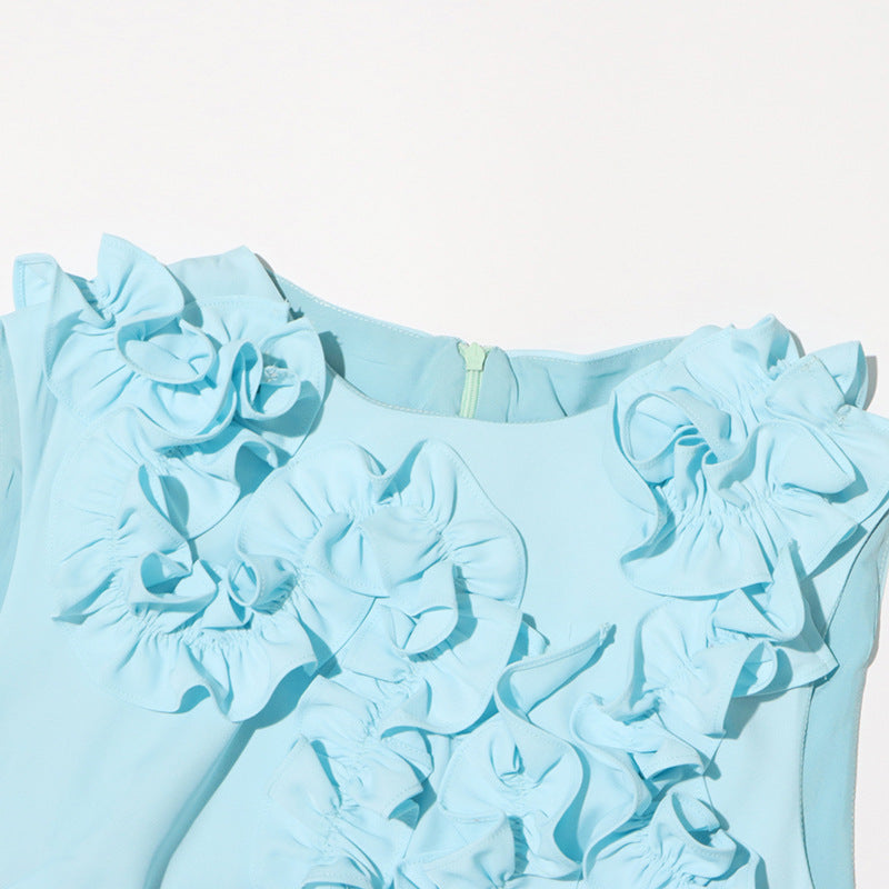 Flowering Girl Women floral embellished a-line mini dress in blue