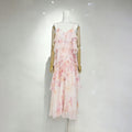 Flowering Girl Women beverly V-neck spaghetti strap chiffon maxi dress - pink