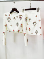Flowering Girl Women WHITE RHINESTONE EMBELLISHED SKIRT SET