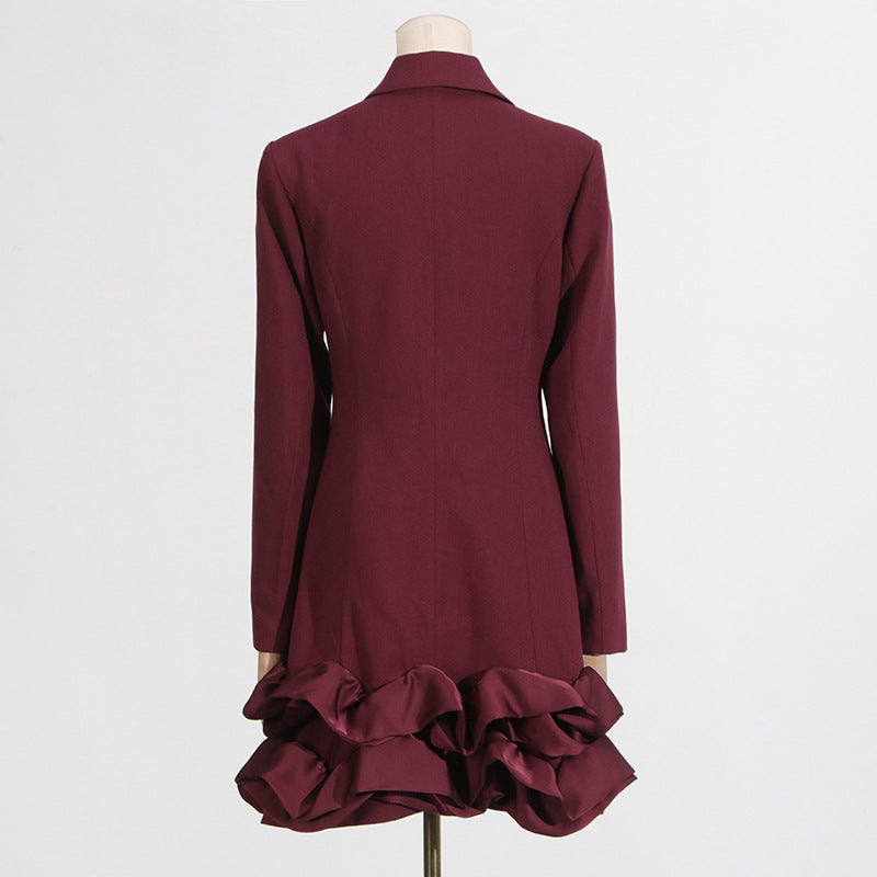 Flowering Girl Women 3D flower patchwork blazer dress