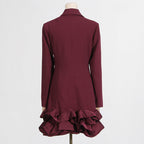 Flowering Girl Women 3D flower patchwork blazer dress