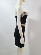 Rita Rhinestone Bodycon Strapless Bandage Mini Dress In Black