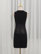 Flowering Girl Women shirley Sleeveless sequin twist bodycon mini dress in black