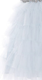 Sleeveless halter layered party Dress