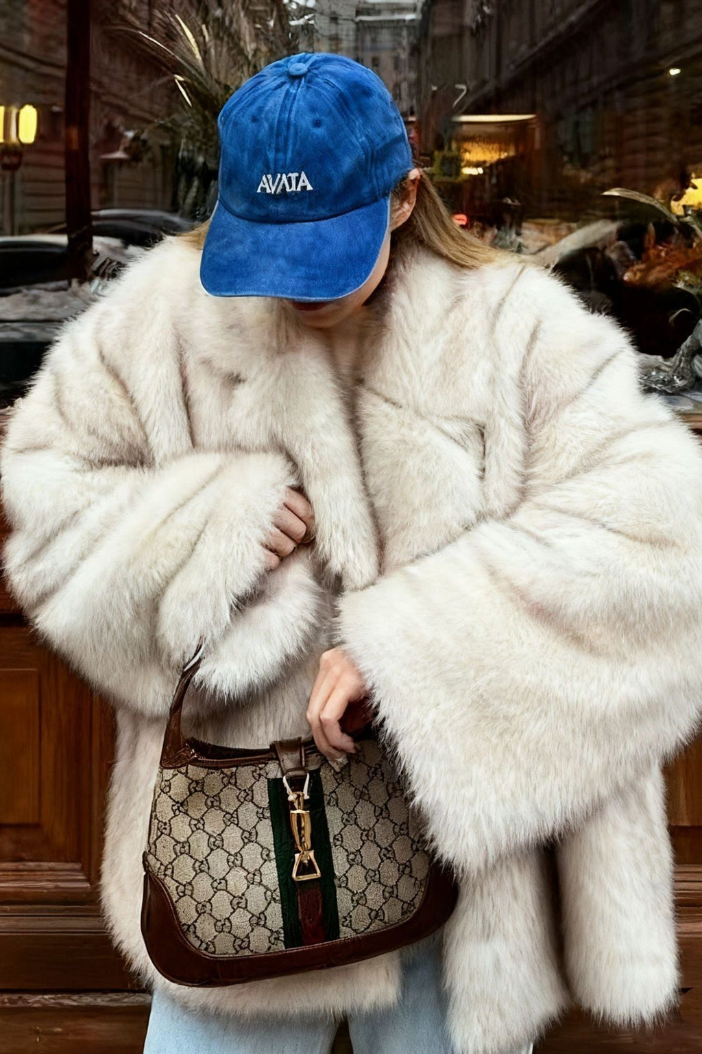 Flowering Girl Women modesty gradient fur coat