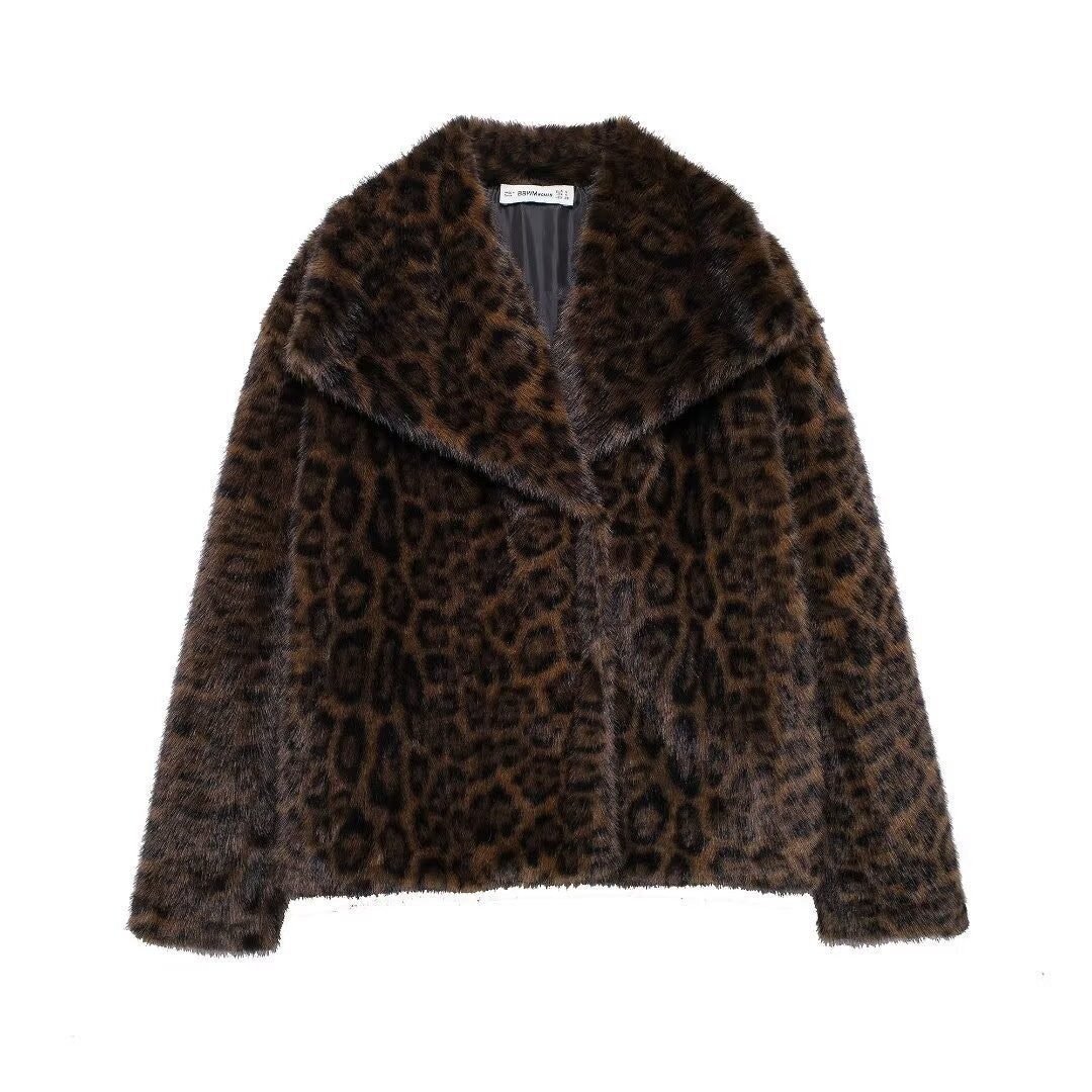 Flowering Girl Women mag lambswool thick fur coat