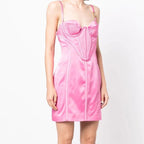Flowering Girl Women Acetate-blend satin mini dress in pink