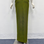 teresa green rhinestone embellished strapless top skirt set