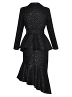 Flowering Girl Women 3d flower jacket hip fishtail skirt set
