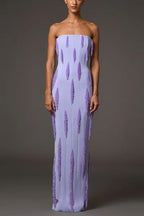 Flowering Girl Women purple embellished off-shoulder maxi dress