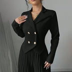 Flowering Girl Women black long-sleeved suit