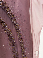 Flowering Girl Women vivien Brown Beading High Neck Maxi Dress