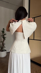 Flowering Girl Women white short-sleeved long skirt suit