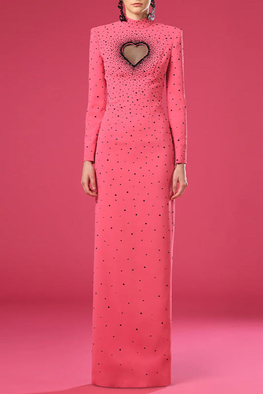 Flowering Girl Women Berenice Heart Cutout Long Sleeve Maxi Dress