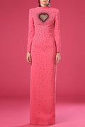 Flowering Girl Women Berenice Heart Cutout Long Sleeve Maxi Dress