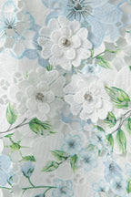 Flowering Girl Women Hazel Floral Printed Lace Mini Dress In Sky Blue