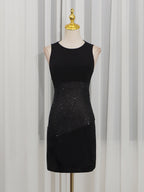 Shirley Sleeveless Sequin Twist Bodycon Mini Dress In Black
