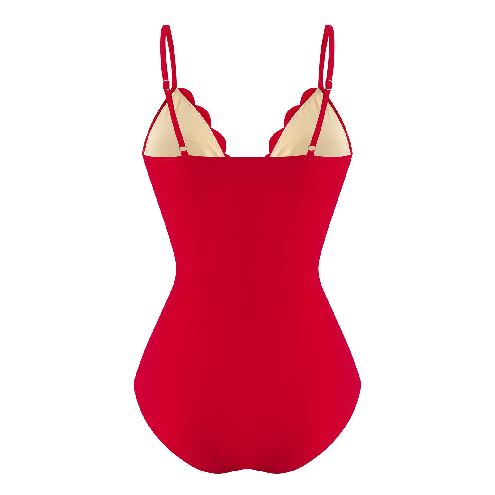 Cutout Out Backless Swimsuit In Red