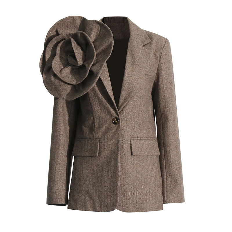 Sada Flower Blazer - Brown