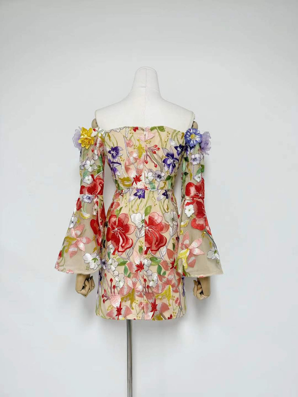 Flowering Girl Women Tabitha Multicolor Off Shoulder Mini Dress In Floral