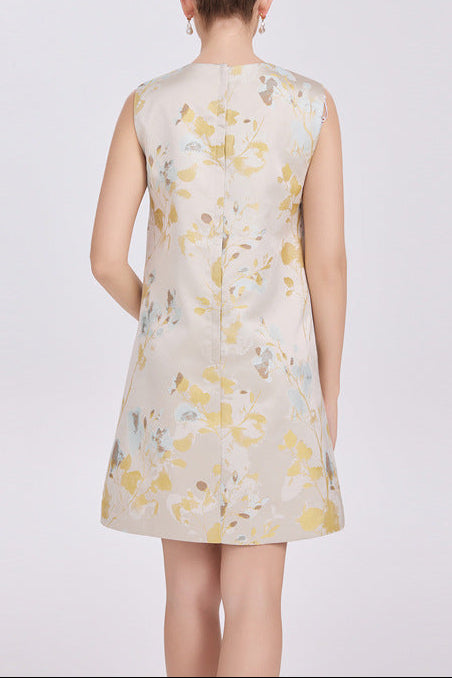 Flowering Girl Women Heloise Multicolor Floral Embroidery Sleeveless Mini Dress