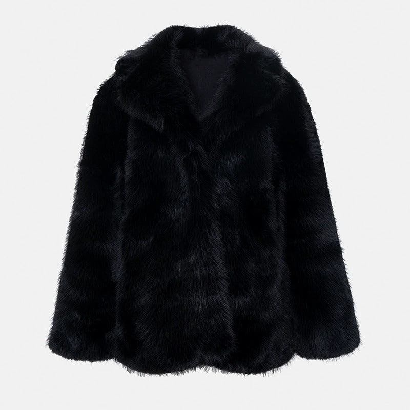 Flowering Girl Women imitation fox fur coat in winter