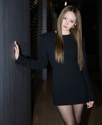 hedda Crepe Suit mini Dress in black