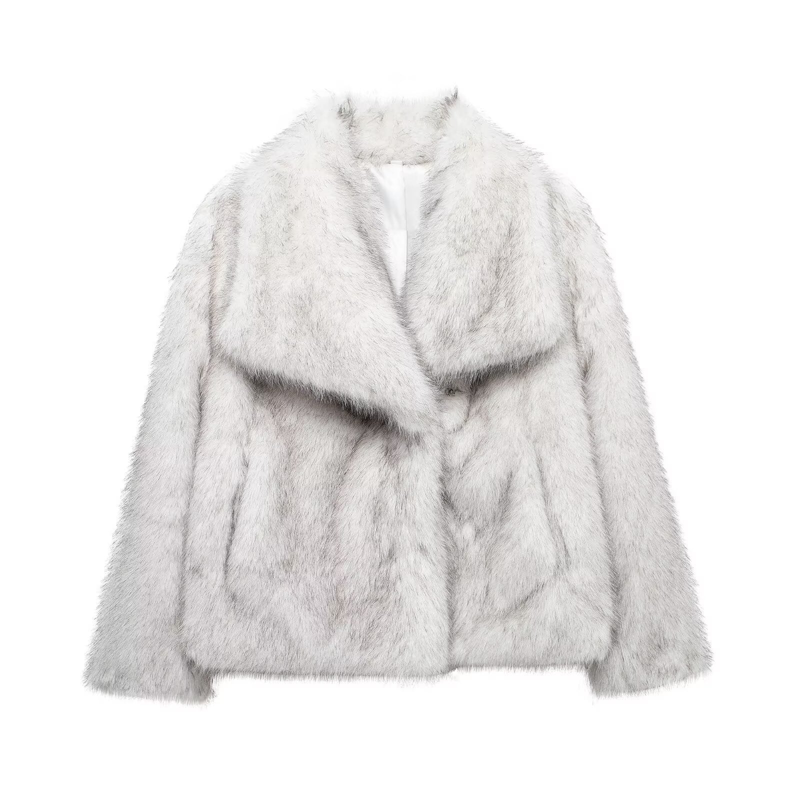 Flowering Girl Women mag lambswool thick fur coat