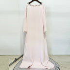 Flowering Girl Women blush pink long sleeve kaftan-style maxi dress