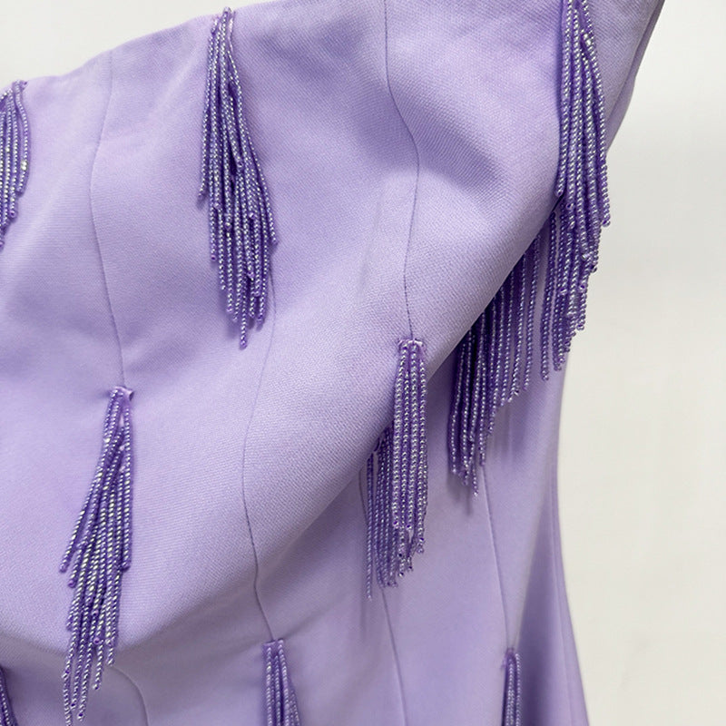 Flowering Girl Women purple embellished off-shoulder maxi dress