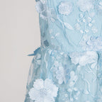 Flowering Girl Women Selene 3D flower Tiered Maxi Dress In Blue