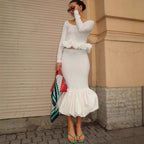 Flowering Girl Women mermaid splicing slim high-waisted skirt
