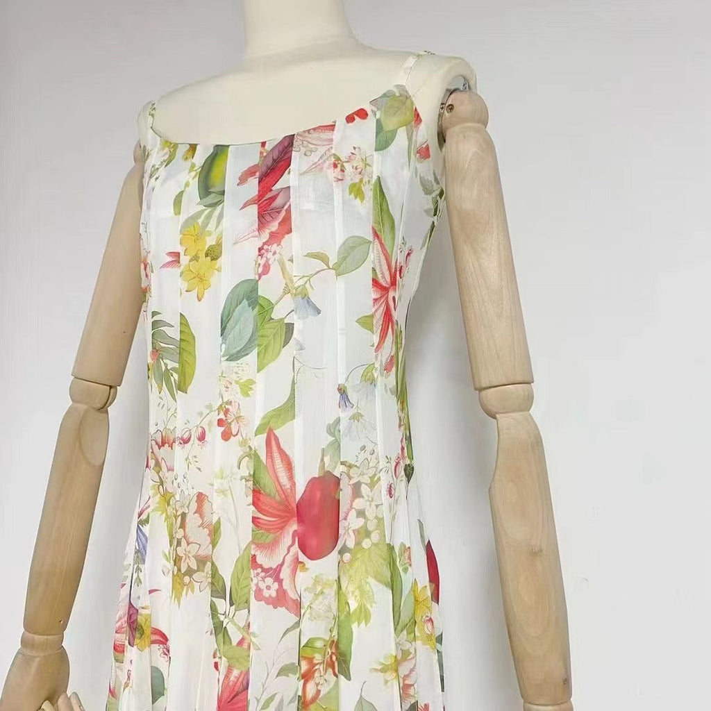Flowering Girl Women Multicolor Floral Print Fauna Gazar Gown