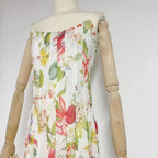 Flowering Girl Women Multicolor Floral Print Fauna Gazar Gown