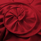 Flowering Girl Women Sculptural rose mini dress in red