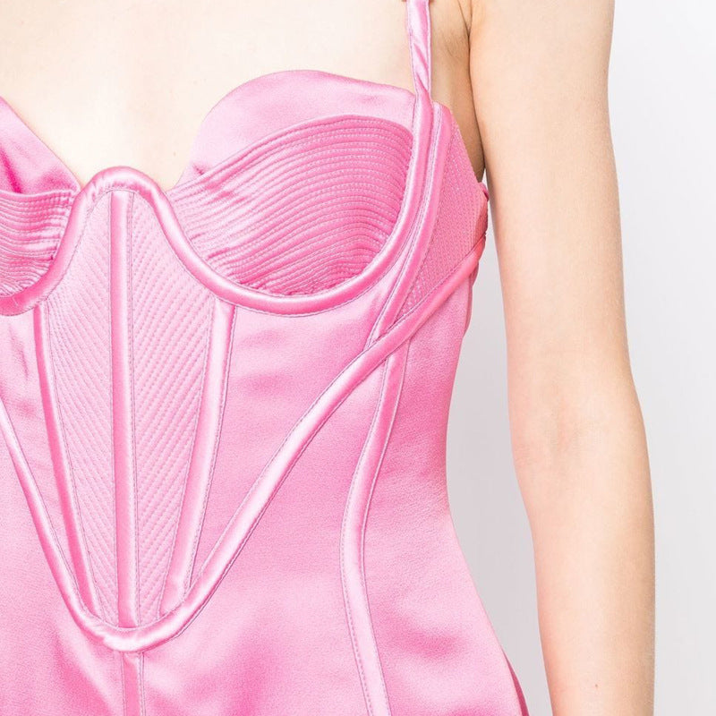 Flowering Girl Women Acetate-blend satin mini dress in pink