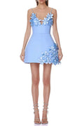 Flowering Girl Women lyuba 3d flower embellished A-line mini dress - blue