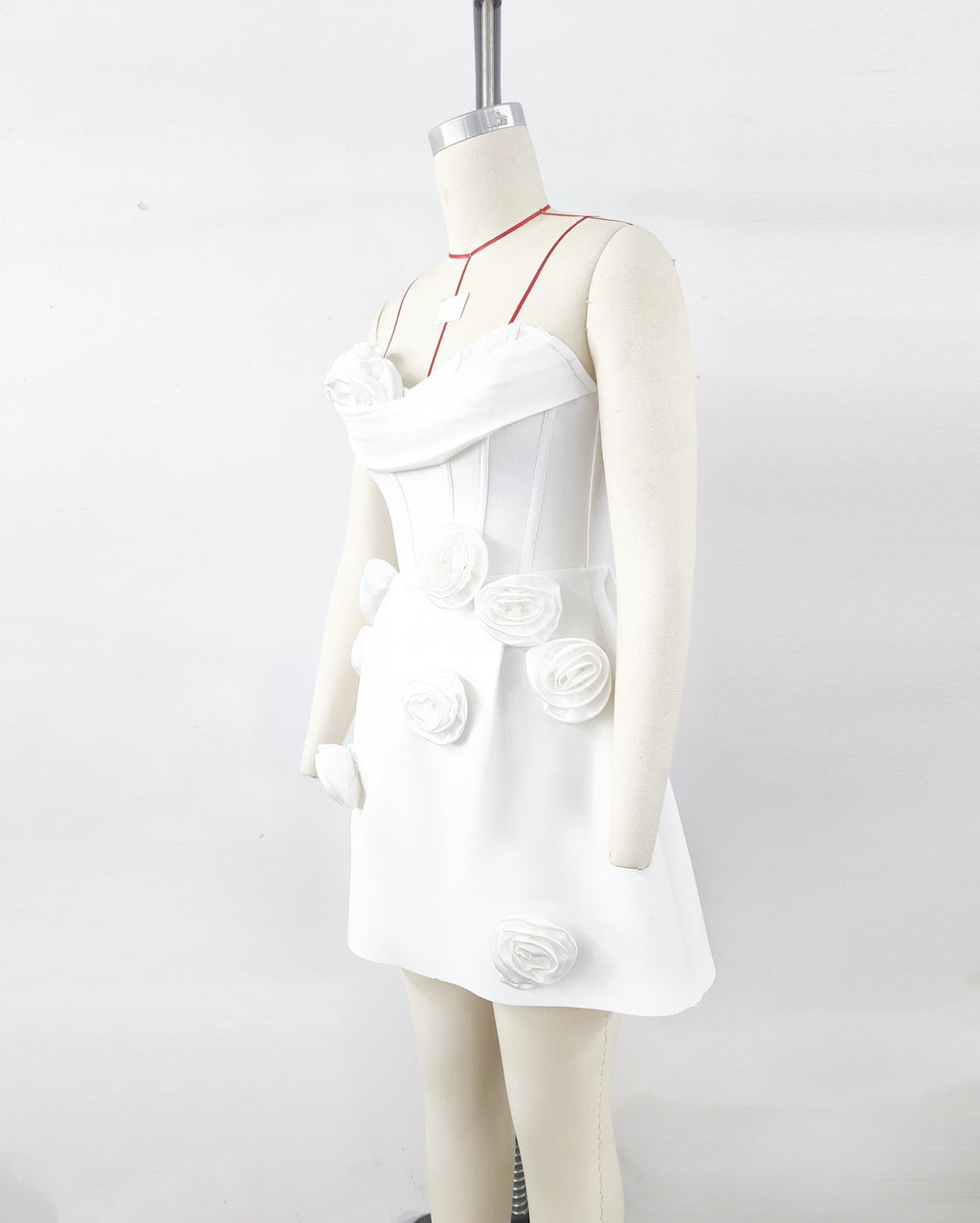 Flowering Girl Women valerie 3d flower embellished strapless mini dress in white