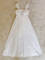 Pom Pom Trim Back Bow Midi Sundress
