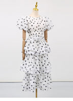 Colette Polka Dot Ruffle Skirt Two Piece Set