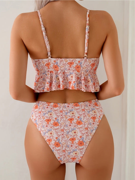 vicky floral print bikini two-piece set
