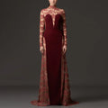 Flowering Girl Women trista Mesh embroidery patchwork maxi dress - red