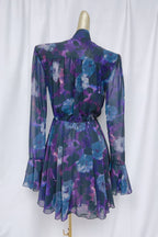 Purple Floral Cocktail mini Dress