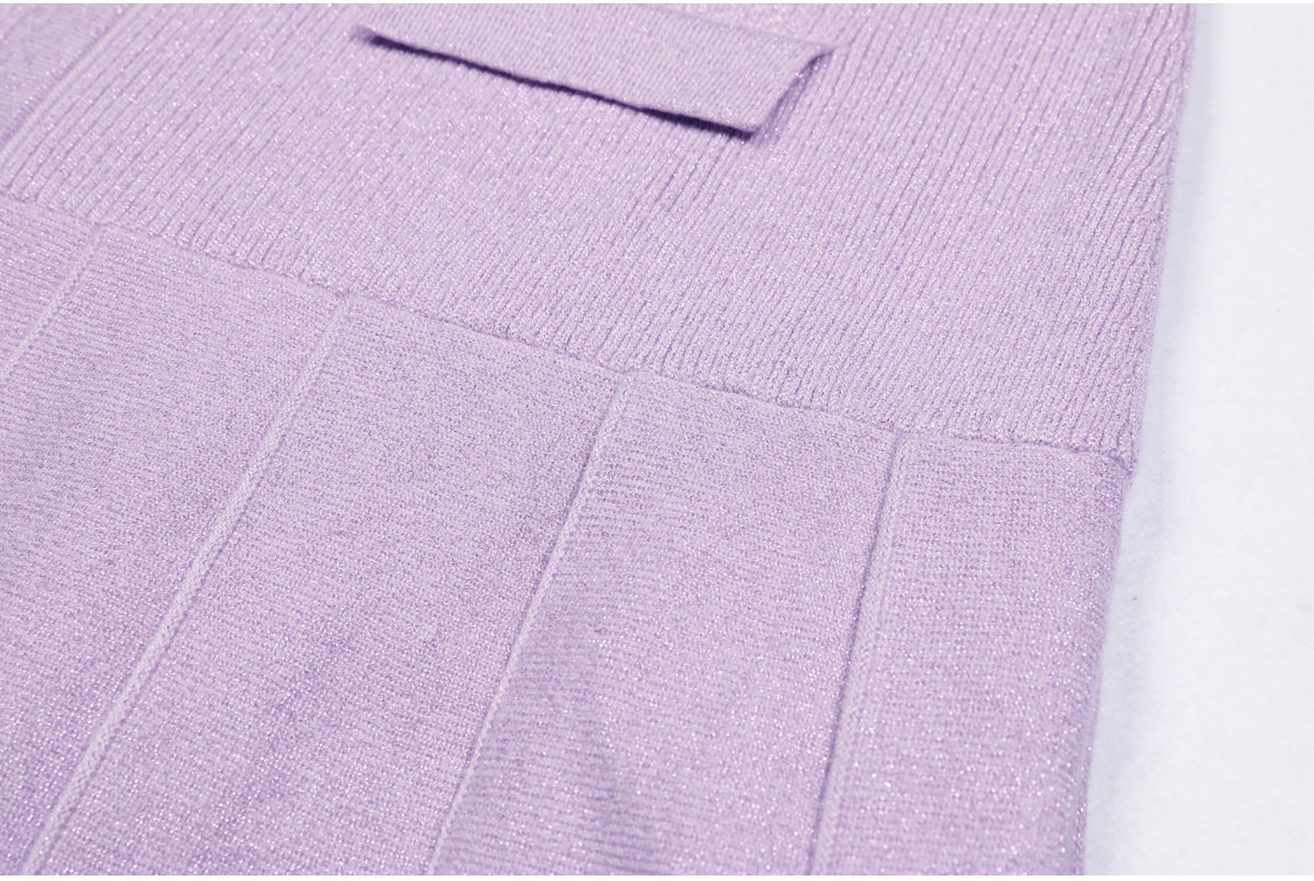 Flowering Girl Women flower knit mini dress in pale purple