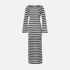 Flowering Girl Women balck and white long-sleeved knitted dress