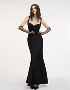 gwendolyn corset bodycon mermaid maxi dress in white