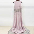 Flowering Girl Women pandora Beaded rhinestone sleeveless maxi dress - pink