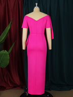 Flowering Girl Women Pink Bow-Knot Midi Dress