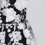 Flowering Girl Women Selene 3D flower Tiered Maxi Dress In Black