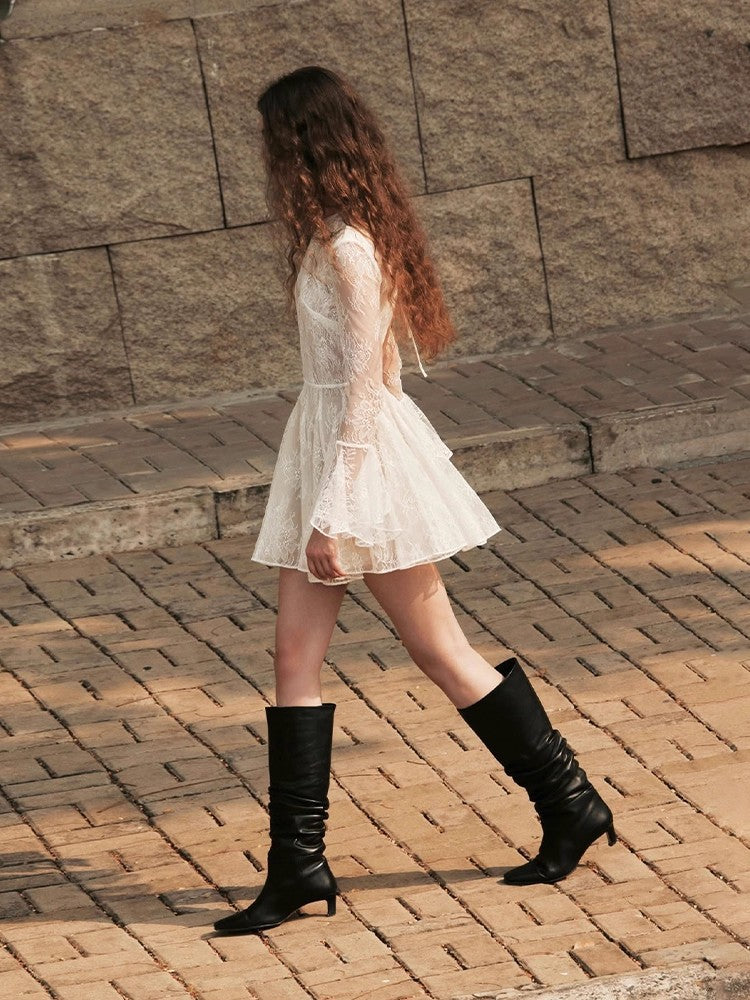 Flowering Girl Women Bblythe Tulle Lace Backless Mini Dress In White